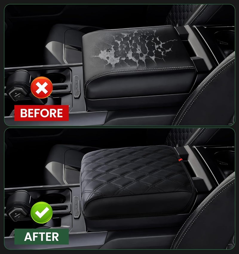 Sinvanho Center Console Cover for 2021-2025 Ford F150 Truck Interior Accessories, 2022-2025 F150 Lightning Armrest Middle Console Cover Anti-Scratch Protector Cushion Pad (Only for Work Surface Console) - Image 5